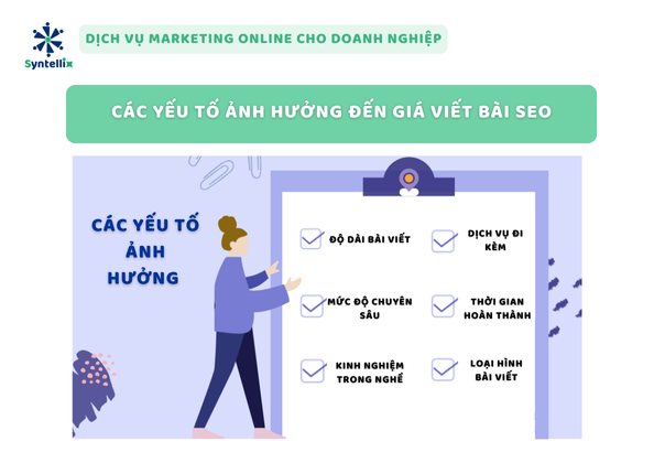 Các yếu tố ảnh hưởng đến giá viết bài SEO