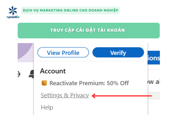 Truy Cập Cài Đặt Tài Khoản