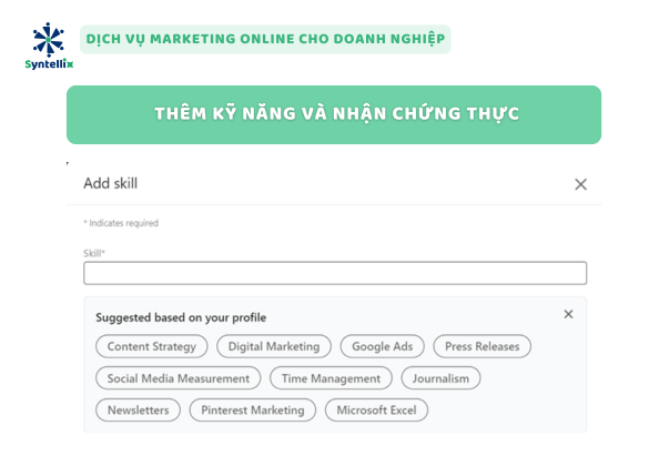 Thêm kỹ năng và nhận chứng thực