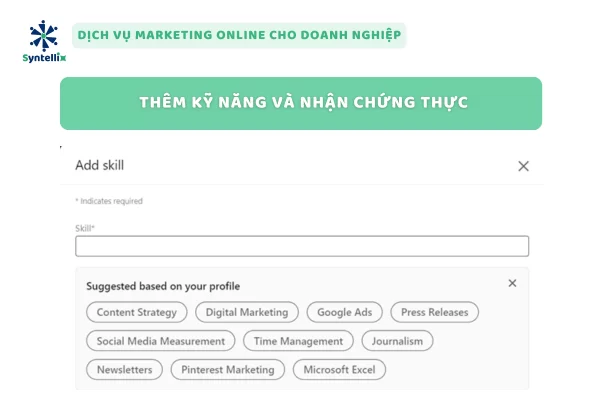 Thêm kỹ năng và nhận chứng thực