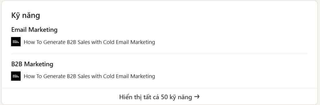 Thêm Kỹ Năng Vào Hồ Sơ LinkedIn