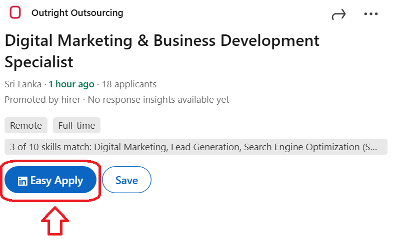 Sử Dụng Tính Năng “Easy Apply”