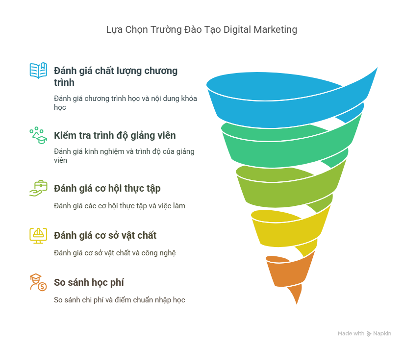 Các Tiêu Chí Lựa Chọn Trường Đào Tạo Digital Marketing