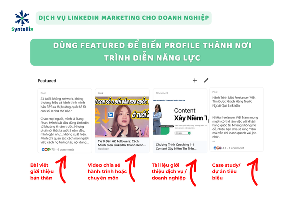 Dùng Featured để biến profile thành nơi trình diễn năng lực