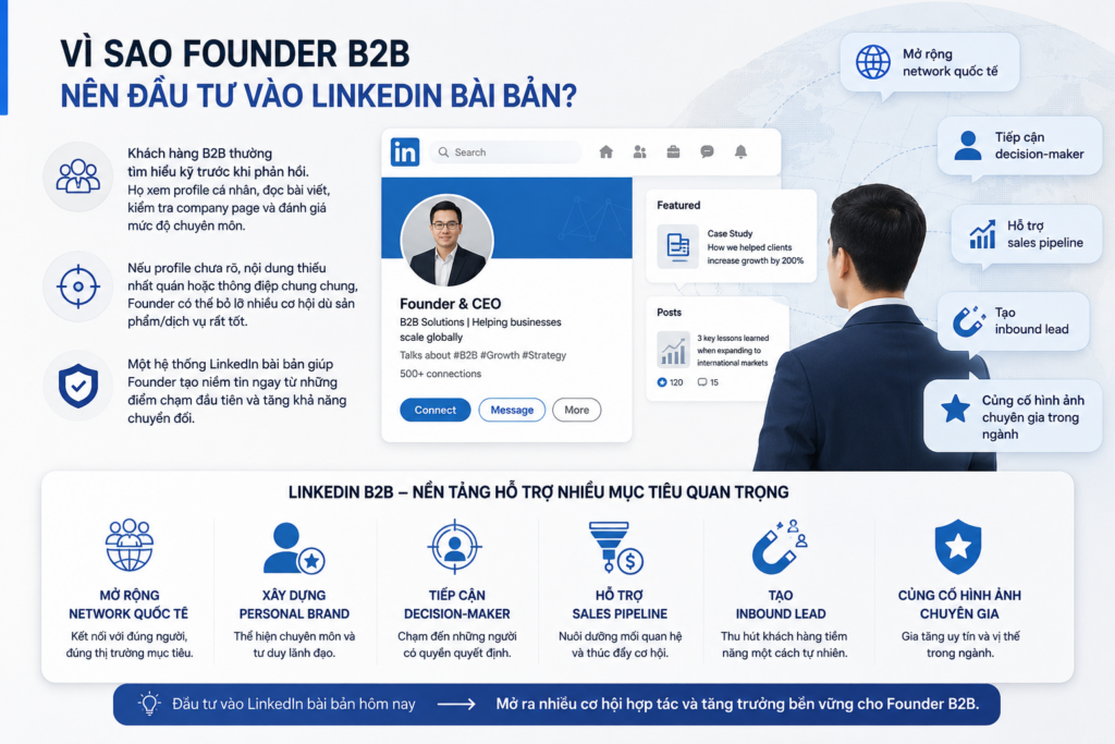 Vì sao Founder B2B nên đầu tư vào LinkedIn bài bản?